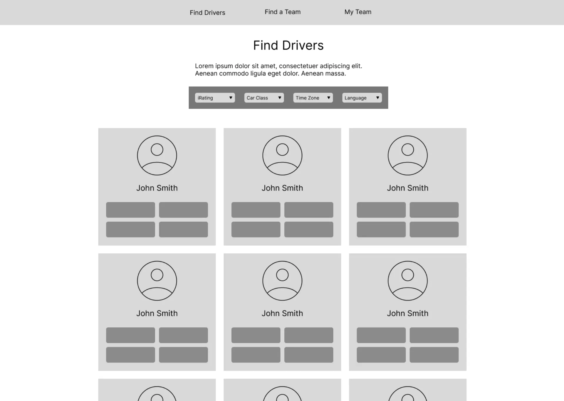 Lo-fi wireframe explorations for Open Seat including the rejected LinkedIn-style filter layout